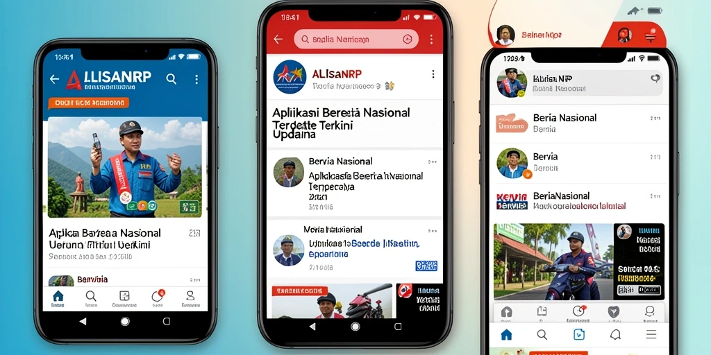 Tampilan antarmuka aplikasi ALISANRP dengan berita nasional terkini.