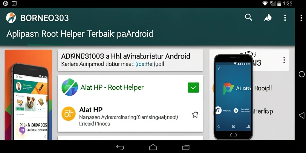 Antarmuka aplikasi BORNEO303 yang memudahkan pengguna dalam melakukan rooting.