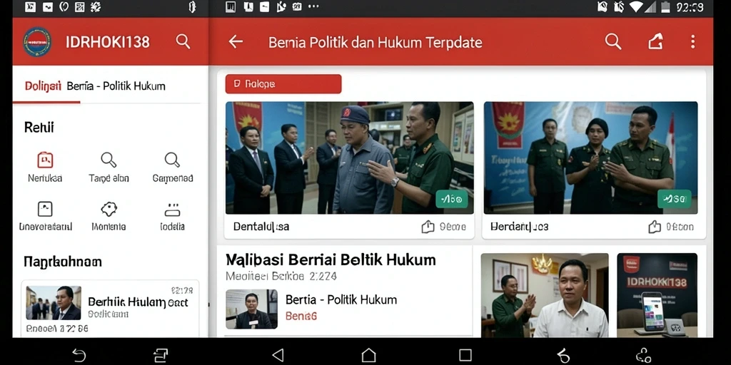 Antarmuka IDRHOKI138 yang menampilkan berita politik dan hukum terkini.
