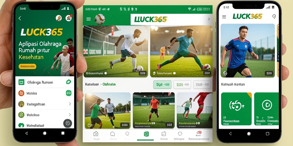 Antarmuka LUCK365 yang menarik dan fungsional untuk olahraga rumah.