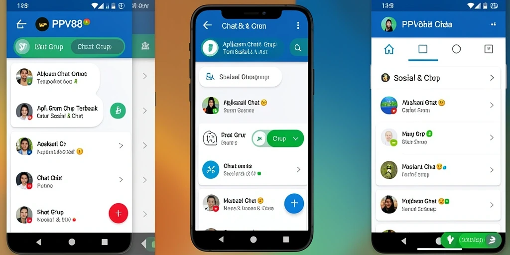 Antarmuka aplikasi PPV88 yang menarik dan fungsional untuk Chat Grup.