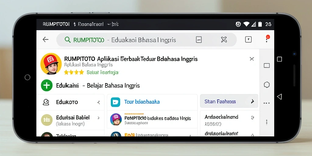 Antarmuka RUMPITOTO yang interaktif untuk belajar Bahasa Inggris.