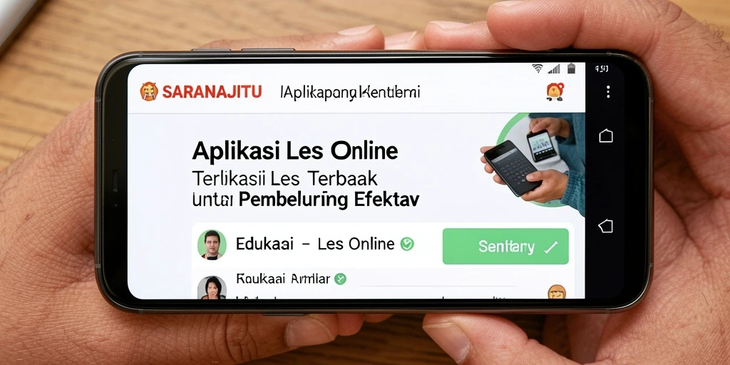 Tampilan antarmuka aplikasi Les Online yang interaktif dan user-friendly.