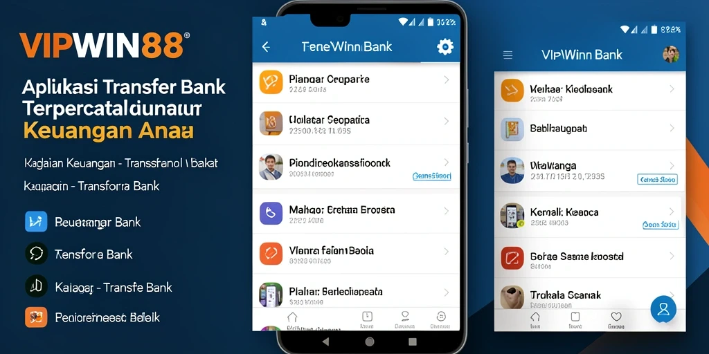 Tampilan antarmuka aplikasi VIPWIN88 untuk Transfer Bank yang ramah pengguna.